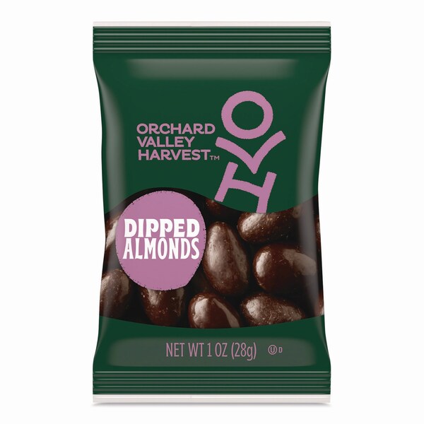 Orchard Valley Harvest Dipped Almonds, Dark Chocolate, 8 1 oz Bags - JOH36537