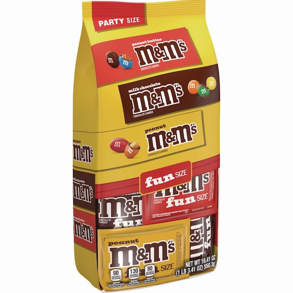 M & Ms M and M'S Milk Chocolate, Peanut and Peanut Butter Variety Pack Fun Size, 19.41 oz Bag - 460668