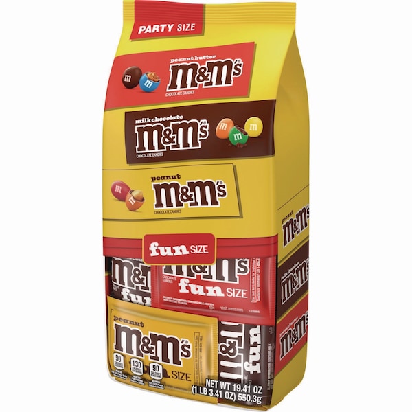 M & Ms M and M'S Milk Chocolate, Peanut and Peanut Butter Variety Pack Fun Size, 19.41 oz Bag - 460668