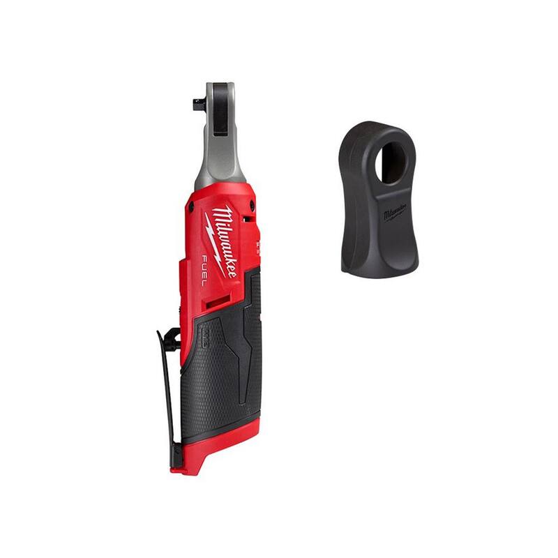 Trinquete inalámbrico sin escobillas de 12V de iones de litio de alta velocidad de Milwaukee M12 FUEL con funda de goma de 1/4 de pulgada y 3/8 de pulgada - 2566-20-49-16-2567