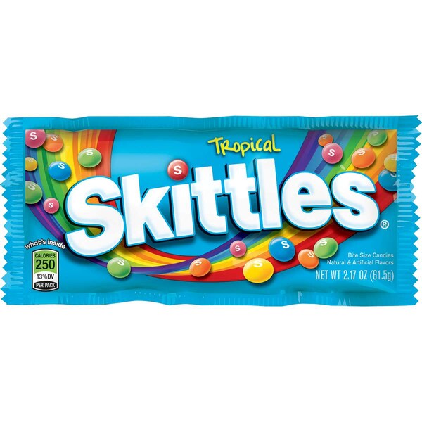 Skittles Skittles Tropical Singles 2.17 oz. Pouch, PK360 - 108228