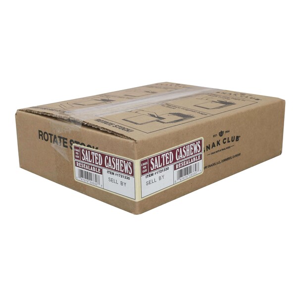 Snak Club Century Snacks Salted Cashews 2.5 oz., PK6 - 1721330