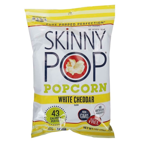 Skinnypop Skinnypop Popcorn Gluten Free White Cheddar Popcorn 1 oz., PK12 - 1014435