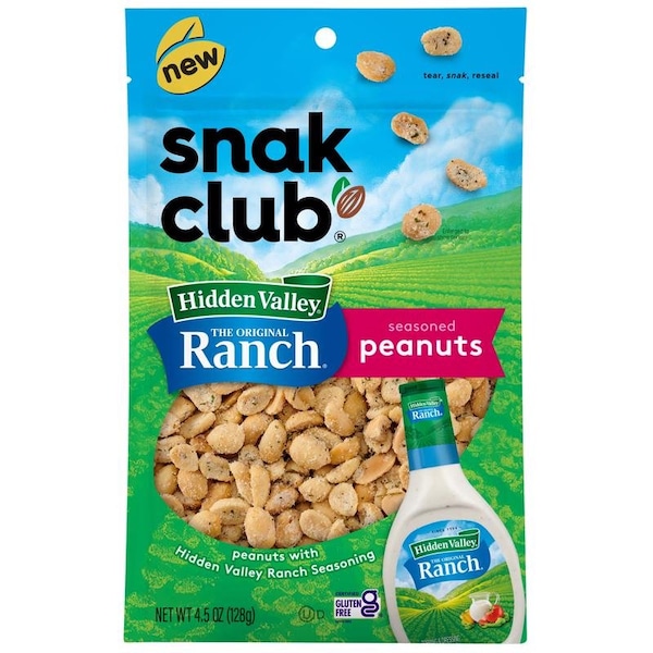 Snak Club Snak Club Hidden Valley Ranch Peanuts 4.5 oz Bagged - 1721704