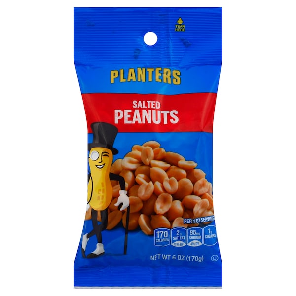 Planters Planters Salted Peanuts 6 oz. Bag, PK12 - 10029000012582
