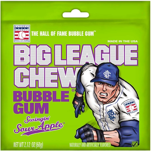 Big League Chew Big League Chew Swingin' Sour Apple Bubble Gum 2.12 oz., PK108 - 66002