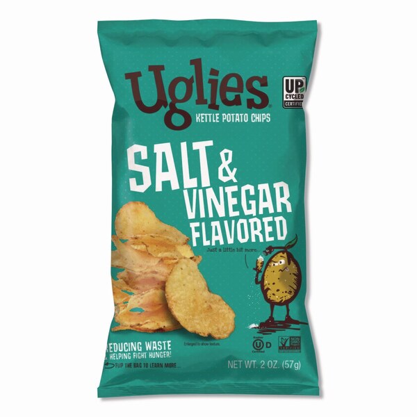 Uglies Kettle Potato Chips, Salt and Vinegar, 2 oz Bags, 24PK - DFN26104