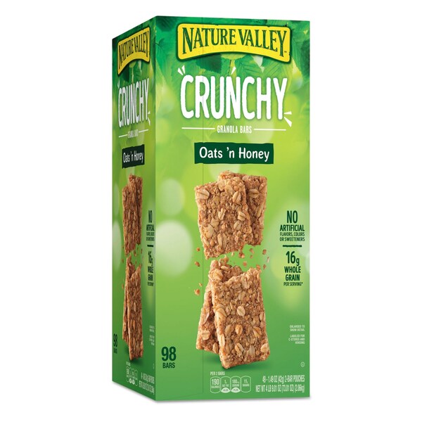 Nature Valley Granola Bars, Oats and Honey, 1.5 oz Bar, 49PK - GEM12942