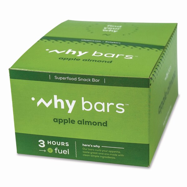 Why Bars Superfood Snack Bar, Apple Almond, 2.04 oz Bar, 12PK - WHY16208