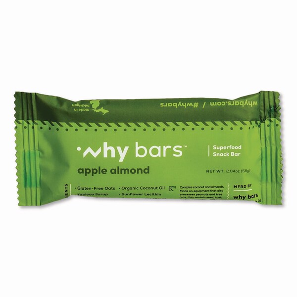 Why Bars Superfood Snack Bar, Apple Almond, 2.04 oz Bar, 12PK - WHY16208