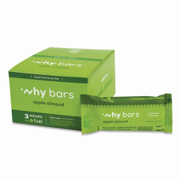Why Bars Superfood Snack Bar, Apple Almond, 2.04 oz Bar, 12PK - WHY16208