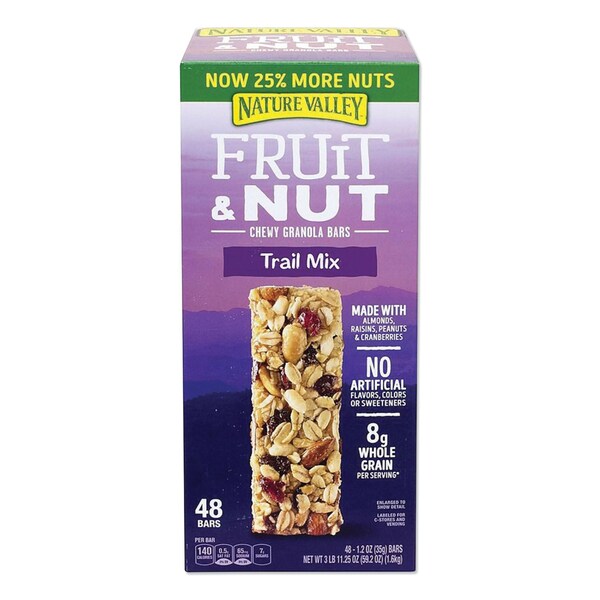 Nature Valley Granola Bars, Chewy Fruit and Nut Trail Mix, 1.2 oz Pouch, 48PK - 220-00532