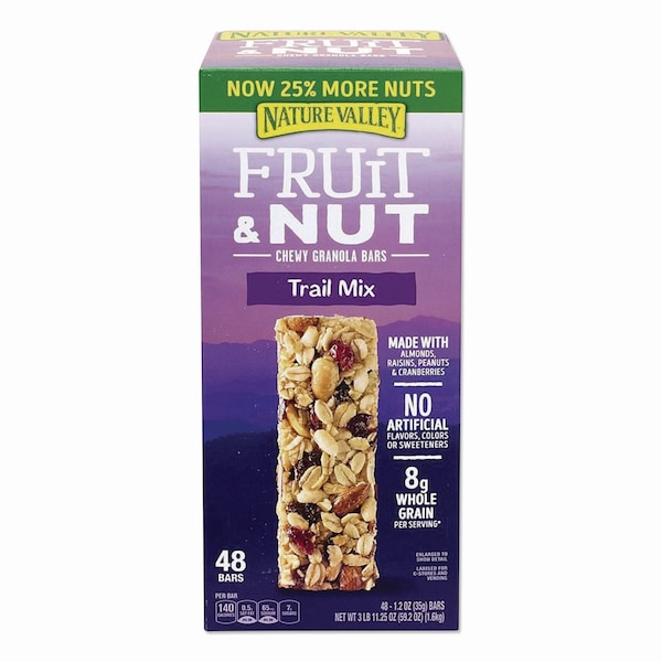Nature Valley Granola Bars, Chewy Fruit and Nut Trail Mix, 1.2 oz Pouch, 48PK - 220-00532