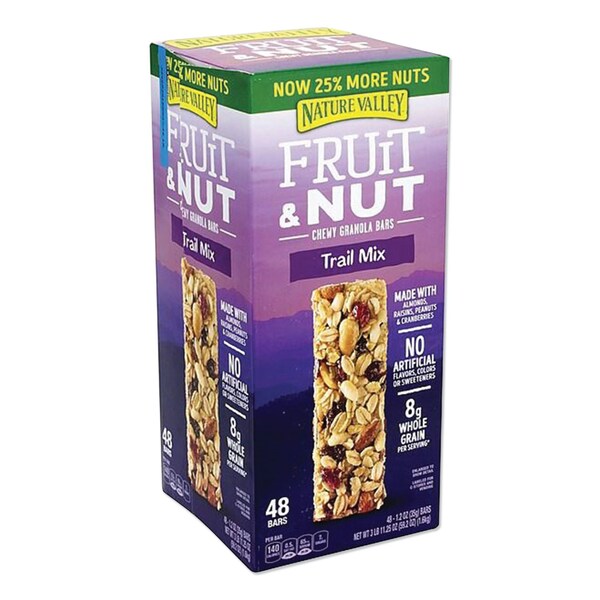 Nature Valley Granola Bars, Chewy Fruit and Nut Trail Mix, 1.2 oz Pouch, 48PK - 220-00532