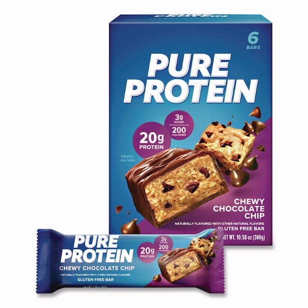 Balance Bar Pure Protein Bar, Chewy Chocolate Chip, 1.76 oz Bar, 6PK - NRN13353