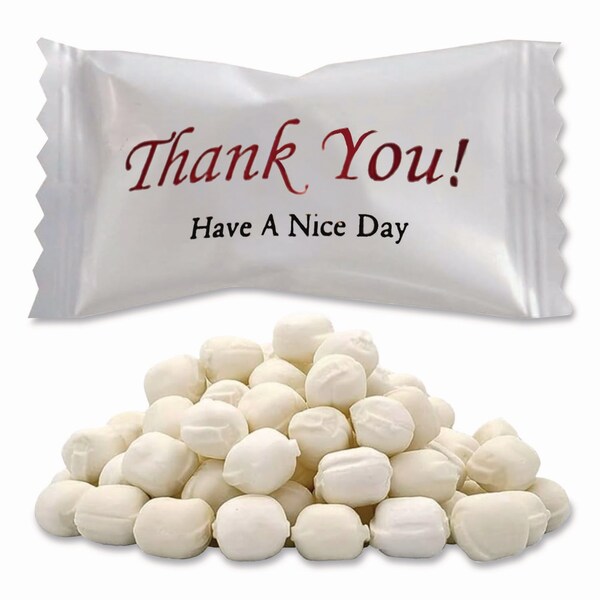 Stewart Superior Thank You Have a Nice Day Mints, White Buttermint, Individually Wrapped, 1000PK - CJ-3007 B