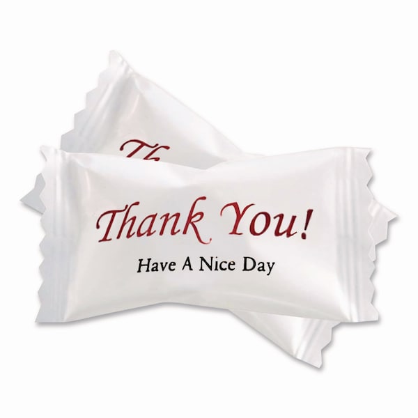Stewart Superior Thank You Have a Nice Day Mints, White Buttermint, Individually Wrapped, 1000PK - CJ-3007 B