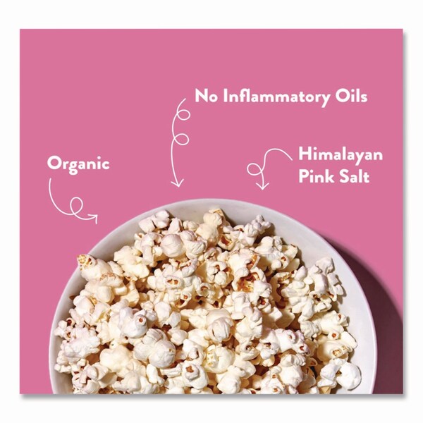 Lesserevil Snack Organic Himalayan Pink Salt Popcorn, 0.88 oz Bag, 18PK - LSN00141
