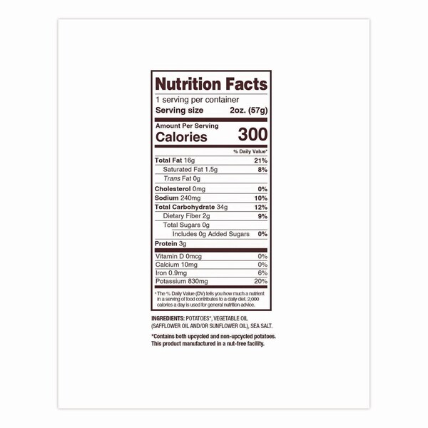 Uglies Kettle Potato Chips, Sea Salt, 2 oz Bags, 24PK - DFN26102