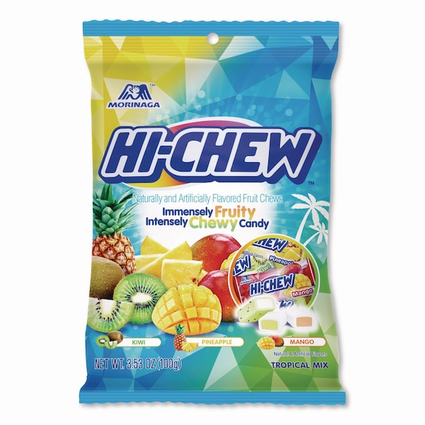 Hi-Chew Fruit Chews, Tropical, Peg Bag 3.53 oz, 6PK - MOR00434