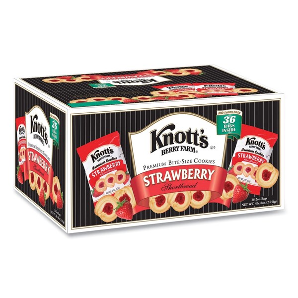 Knotts Berry Farm Premium Berry Jam Shortbread Cookies, Strawberry, 2 oz, 36PK - BIS59637
