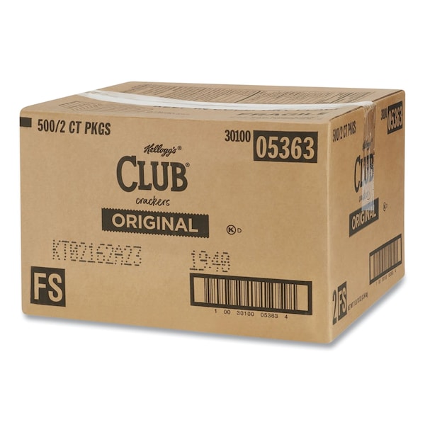Kelloggs Club Original Crackers, 0.25 oz Individually Wrapped, 2 Crackers, 500PK - 033451
