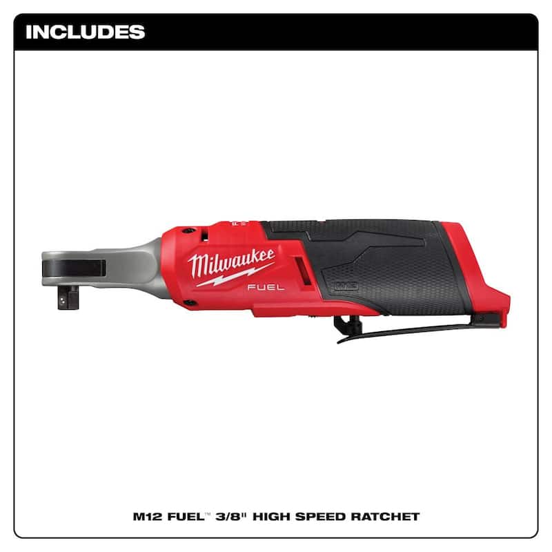 Milwaukee M12 FUEL 12-Volt Lithium-Ion Brushless Cordless High Speed 3/8 in. Ratchet (Herramienta solamente) - 2567-20