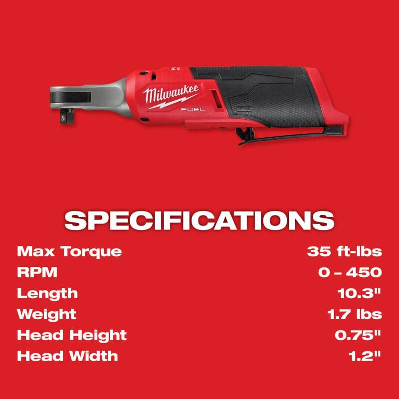 Milwaukee M12 FUEL 12-Volt Lithium-Ion Brushless Cordless High Speed 3/8 in. Ratchet (Herramienta solamente) - 2567-20
