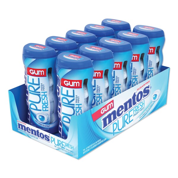 Mentos Pure Fresh Sugar-Free Gum, Mint, 15 Pieces, 10PK - VAM1463620