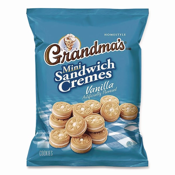 Grandmas Mini Vanilla Creme Sandwich Cookies, 2.12 oz Packet, 60PK - FRI45096