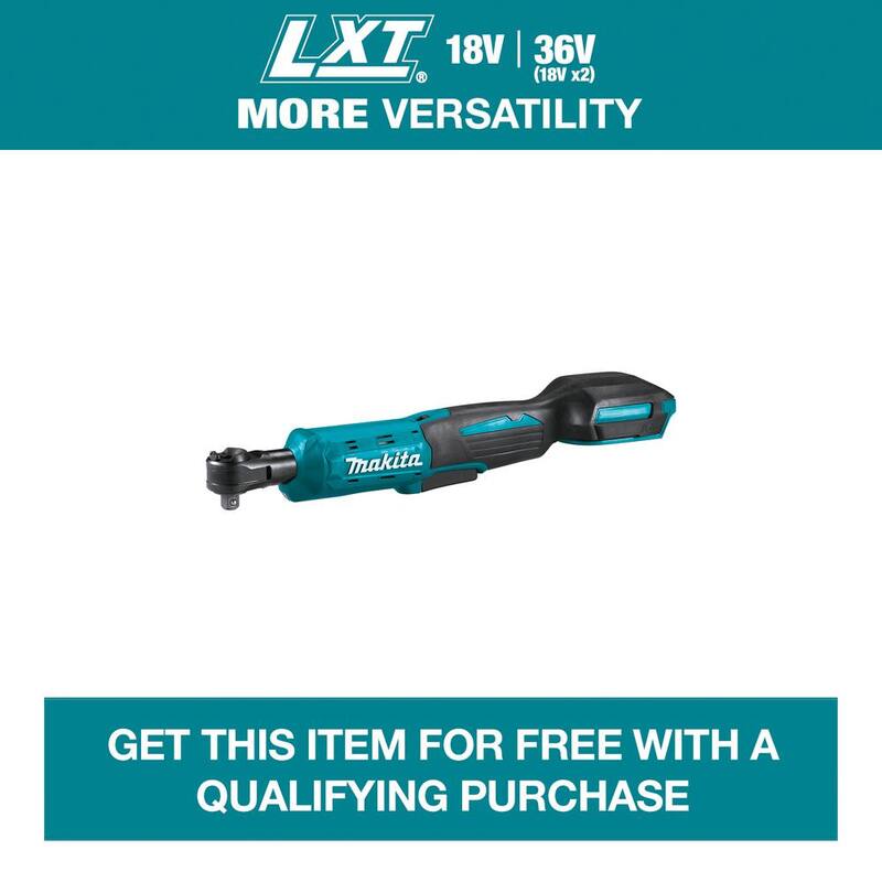 Llave de trinquete cuadrada inalámbrica de iones de litio LXT de 18V 3/8 in./1/4 in. de Makita (sólo herramienta) - XRW01Z