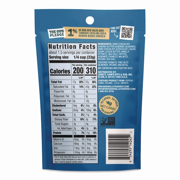 Orchard Valley Harvest Go-Go Keto Mix, 1.85 oz Bag, 14PK - JOH13488