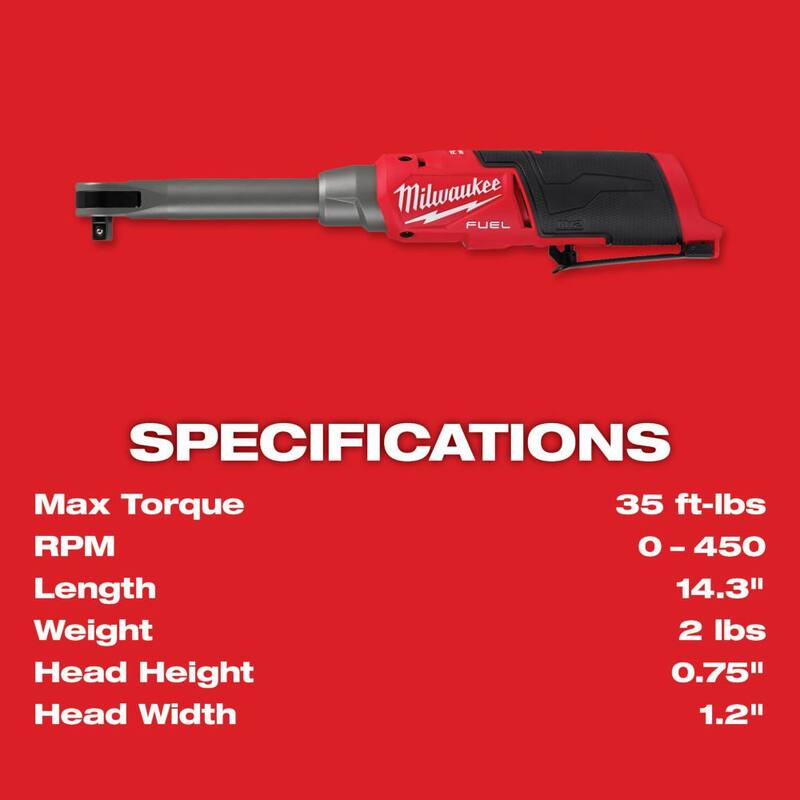 Milwaukee M12 FUEL 12V Llave de trinquete inalámbrica sin escobillas de 3/8 pulg. de alcance extendido y alta velocidad (solo herramienta) - 2569-20.