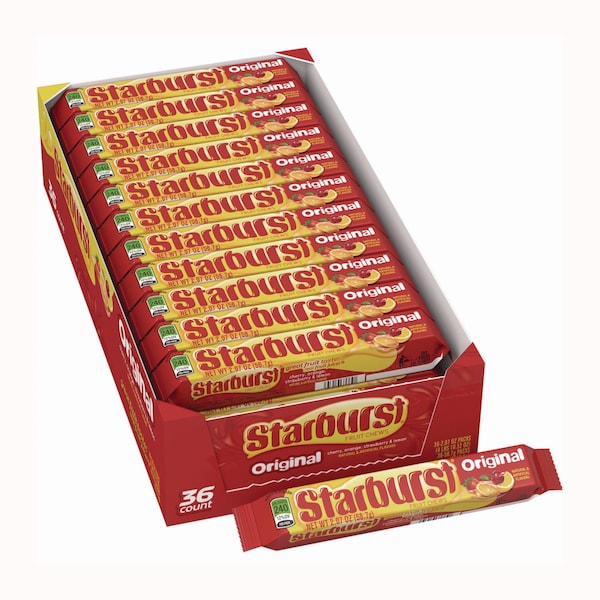 Starburst Original Fruit Chews, Cherry; Lemon; Orange; Strawberry, 12 Pieces, 36PK - MMM01151