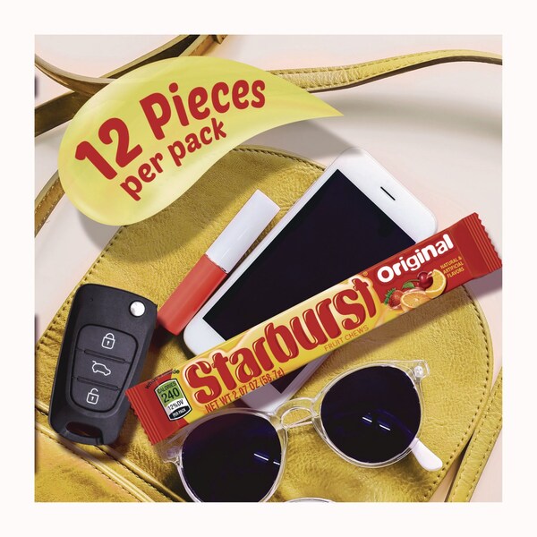 Starburst Original Fruit Chews, Cherry; Lemon; Orange; Strawberry, 12 Pieces, 36PK - MMM01151