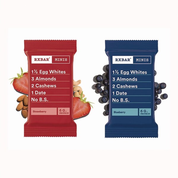 Rxbar Minis Protein Bars Variety Pack, Blueberry/Strawberry, 0.9 oz Bar, 8PK - KEE00737