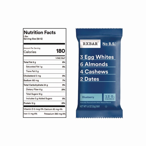 Rxbar Minis Protein Bars Variety Pack, Blueberry/Strawberry, 0.9 oz Bar, 8PK - KEE00737