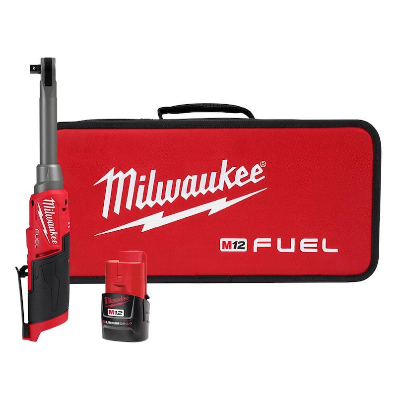 Juego de llave de trinquete inalámbrica sin escobillas de iones de litio de 12V con alcance extendido de alta velocidad de 3/8 pulgadas - 2569-21 de Milwaukee M12 FUEL