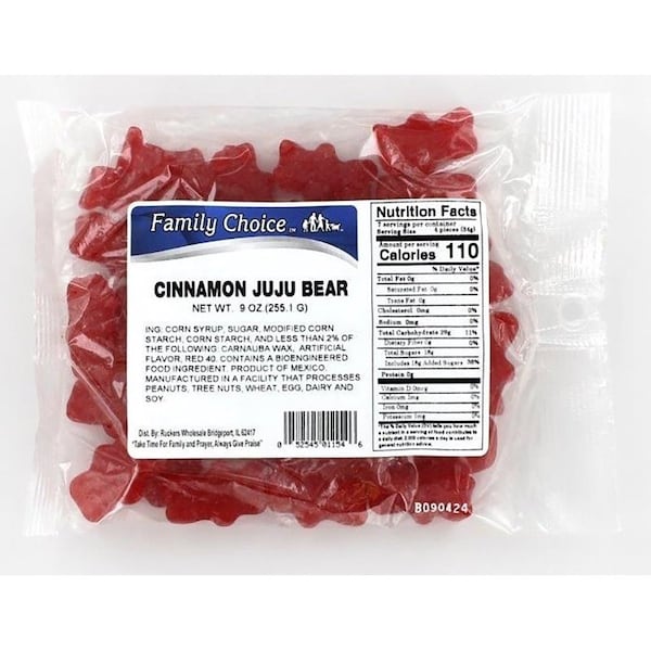 Family Choice Juju Bear Candy, Cinnamon Flavor, 115 oz - 1154