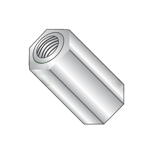 Newport Fasteners Hex Standoff, #8-32 Thrd Sz, 9/16 in L, Aluminum Plain, 1/4" Hex W, 1000 PK - 141620