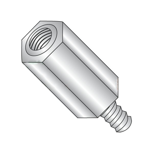 Newport Fasteners Hex Standoff, #4-40 Thrd Sz, Stainless Steel Plain, 3/16" Hex W, 500 PK - 533912