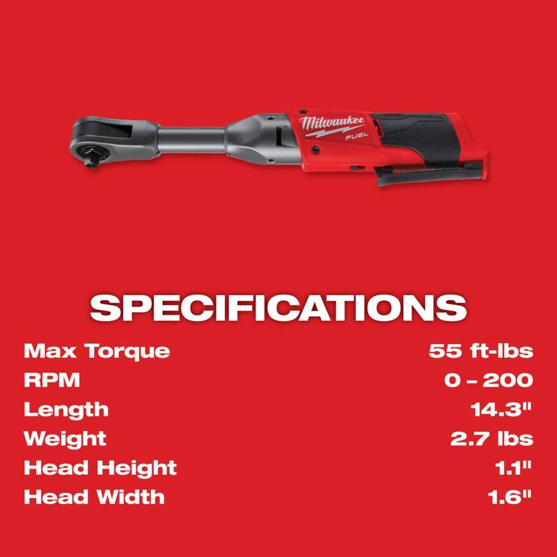 Milwaukee M12 FUEL 12V 3/8 pulgadas Llave de trinquete inalámbrica sin escobillas de iones de litio de alcance extendido (sólo herramienta) - 2560-20