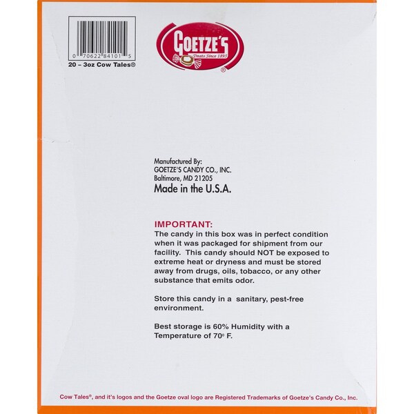 Goetzes Candy Goetze's Candy Cow Tales Caramel Cream Caramels 3 oz - 84141