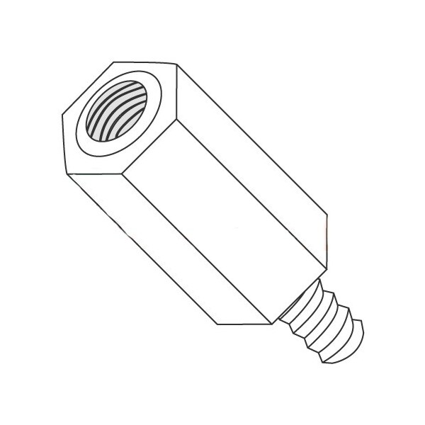 Newport Fasteners Hex Standoff, #4-40 Thrd Sz, Nylon Natural, 1/4" Hex W, 1000 PK - 454572