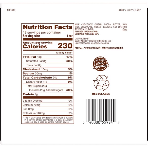 Dove Chocolate Dove Milk Chocolate Singles 1.44 oz. Bar, PK216 - 267369