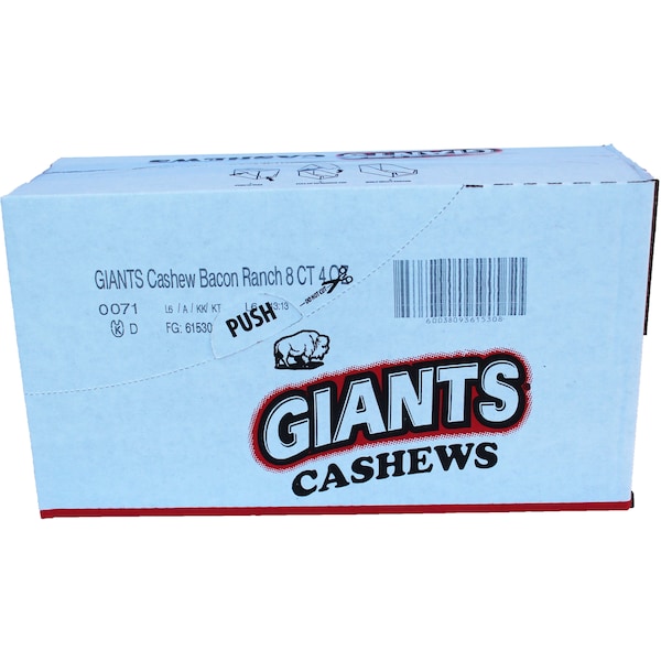 Giant Snack Giants Cashews Bacon Ranch 4 oz., PK8 - 61530