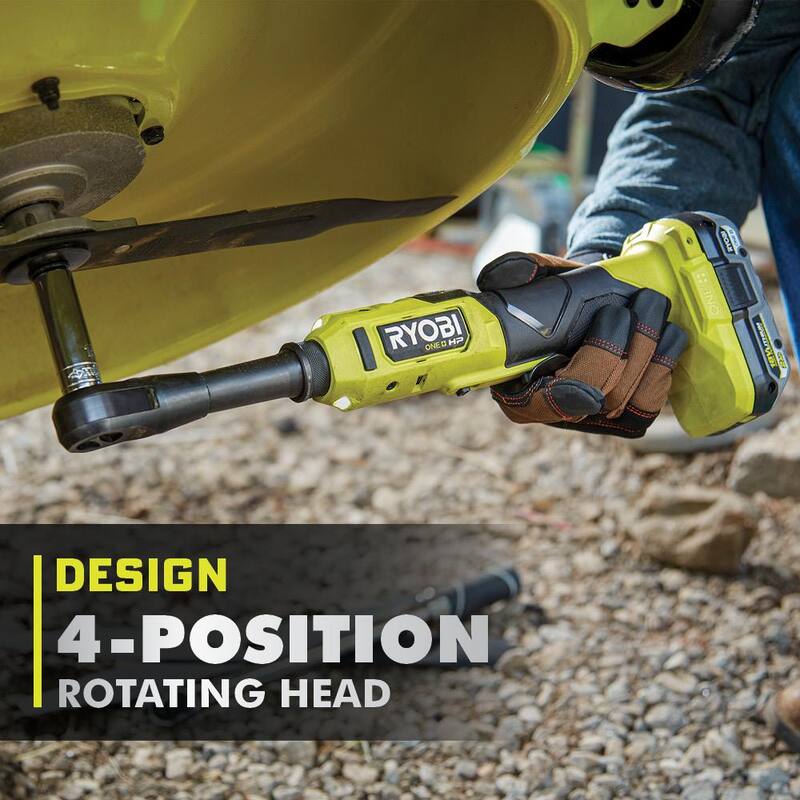 RYOBI ONE+ HP 18V Llave de trinquete inalámbrica extendida sin escobillas de 3/8 pulgadas (solo herramienta) - PBLRC25B
