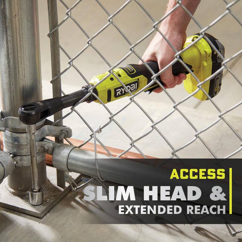 RYOBI ONE+ HP 18V Llave de trinquete inalámbrica extendida sin escobillas de 3/8 pulgadas (solo herramienta) - PBLRC25B