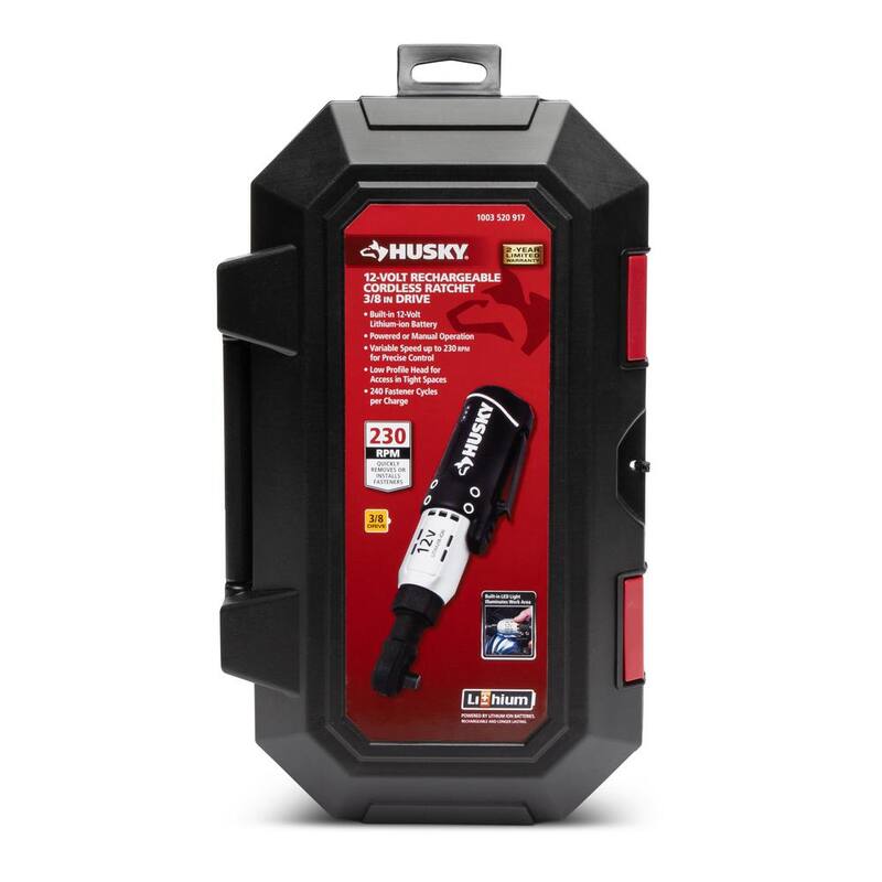 Husky Ratchet inalámbrico de iones de litio de 12 voltios y 3/8 pulgadas de unidad - H38CPRAT