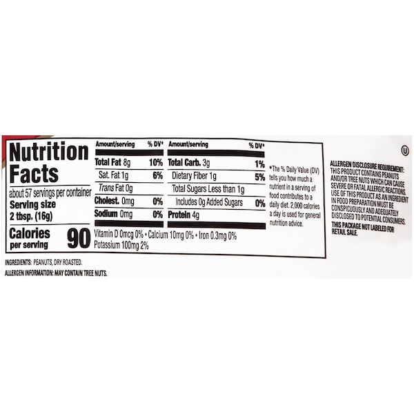 Fisher Fisher Dry Roasted Granulated Peanuts No Salt 32 oz., PK3 - 18868A